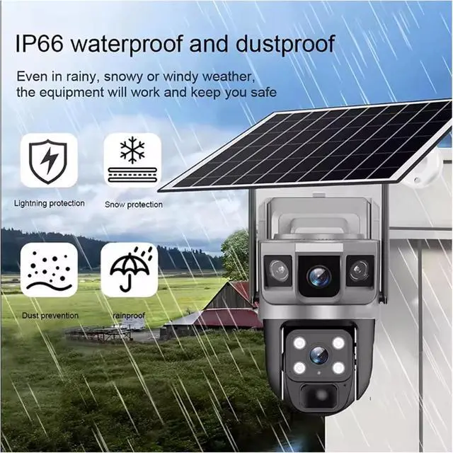 Alt view image 6 of 7 - V380 Pro Triple Screen Solar 4G WiFi PTZ Security Camera