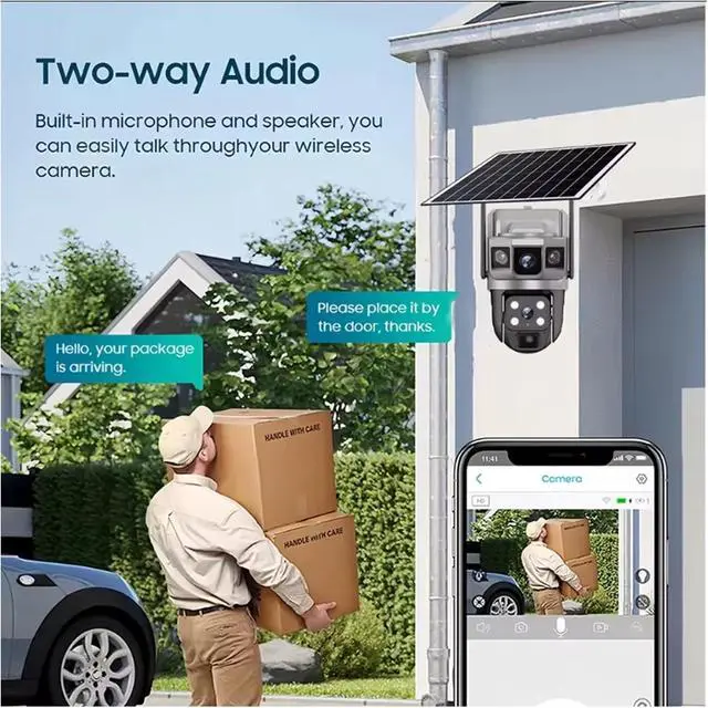 Alt view image 7 of 7 - V380 Pro Triple Screen Solar 4G WiFi PTZ Security Camera