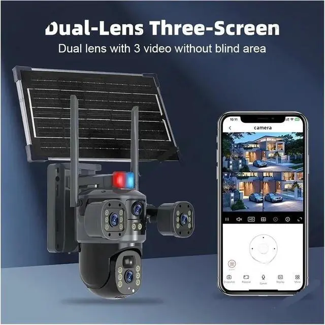 Alt view image 6 of 7 - V380 Pro 8MP 4K Solar PTZ 4G WiFi Outdoor Security Camera
