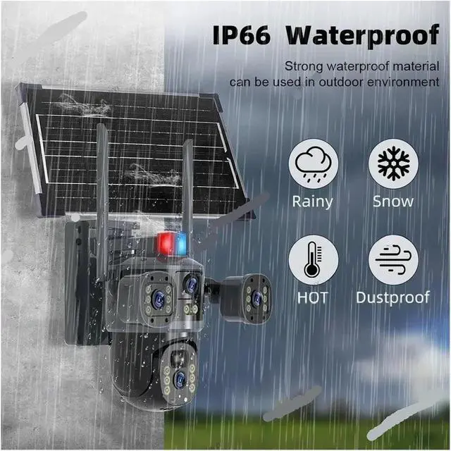 Alt view image 7 of 7 - V380 Pro 8MP 4K Solar PTZ 4G WiFi Outdoor Security Camera