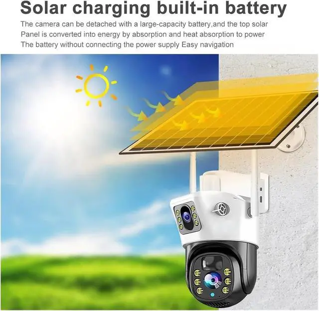 Alt view image 7 of 7 - V380 Pro 8MP 4K Dual Lenses Solar 4G WiFi Outdoor IP Camera