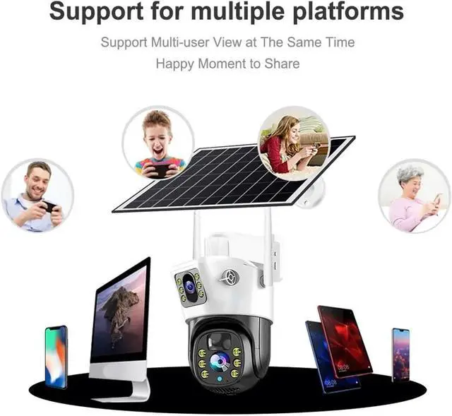 Alt view image 5 of 7 - V380 Pro 8MP 4K Dual Lenses Solar 4G WiFi Outdoor IP Camera