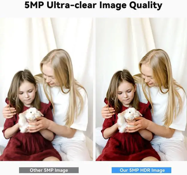 Alt view image 3 of 7 - SRIHOME 3K 5MP QHD WiFi Indoor Security Camera for Home/Baby/Cat/Dog, Pet Monitoring/Auto Tracking, Color Night Vision, SD/Cloud, 2.4/5GHz Wi-Fi, 2 Way Audio IP Camera SH038