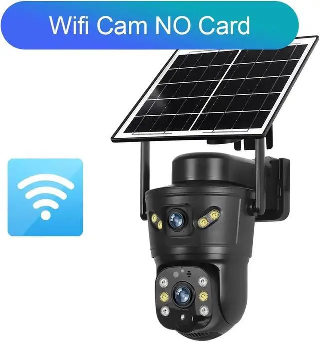 Alt view image 2 of 7 - V380 Pro 4K 8MP Dual Screen Dual Lens Solar 4G WiFi PTZ Camera