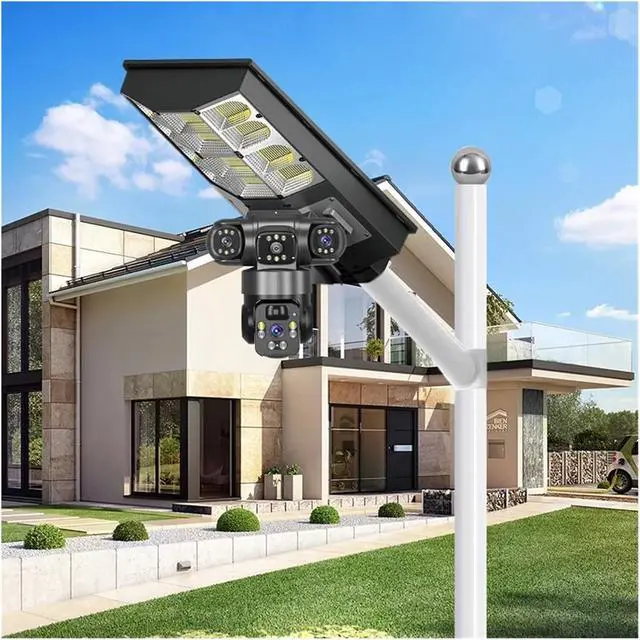 Alt view image 5 of 7 - V380 Pro 12MP Multi Lens 4G Solar Street Light PTZ Camera