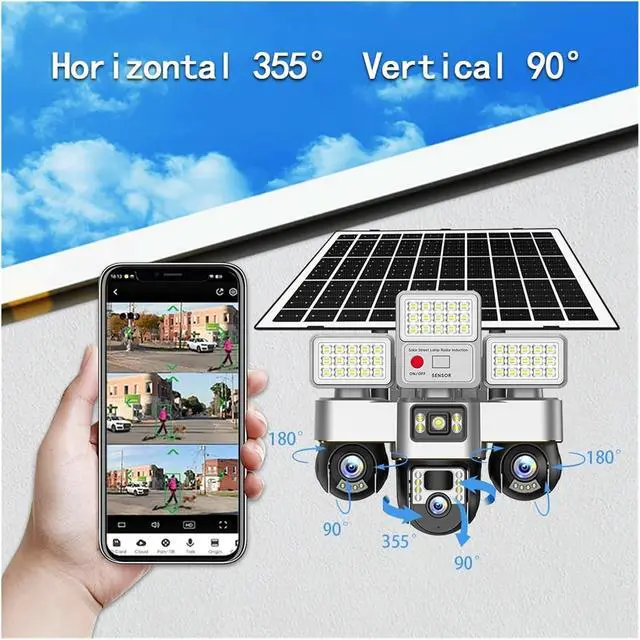Alt view image 3 of 7 - V380 15MP 4G Solar WiFi Outdoor IP Security Camera