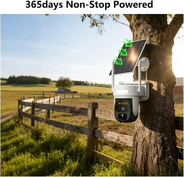 Alt view image 2 of 6 - 3MP EU Version 4G Solar Battery Powered Outdoor IP Camera PIR Motion Color Night Vision Wireless Security Camera