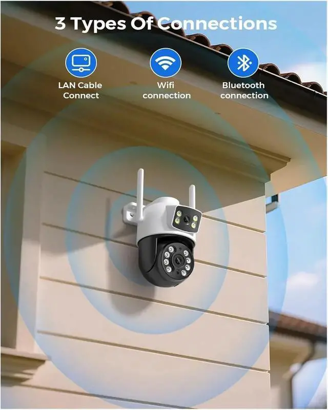 Alt view image 4 of 6 - 8MP Dual Lens PTZ WiFi Security IP Surveillance Camera