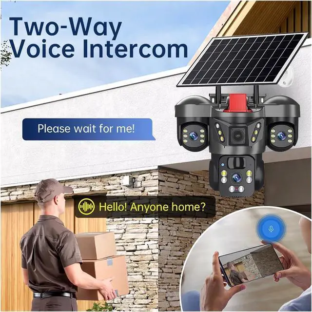 Alt view image 7 of 7 - 15MP 3 Lens Solar WiFi 4G Surveillance Camera