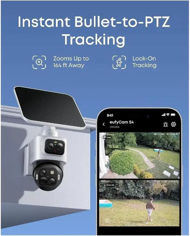 Alt view image 6 of 7 - 4K Triple Lens Solar Wireless Outdoor PTZ Security Camera