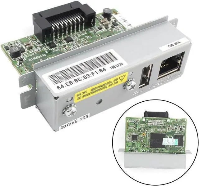 Alt view image 2 of 7 - Ethernet Interface Module UB-E04 C32C881008 for TM Series T88VI T88V T70II U220 H6000 Supports Fast Ethernet 10Base T 100Base TX Data Link Protocol