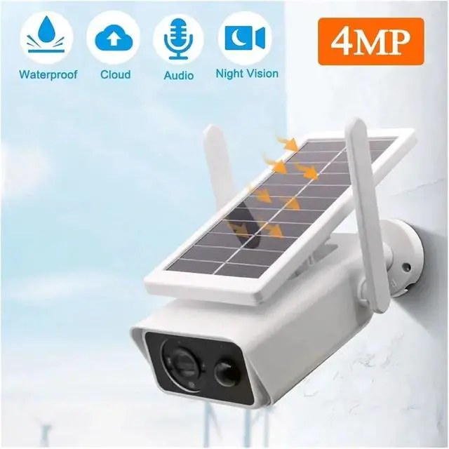 Alt view image 2 of 7 - 4MP Solar WiFi Outdoor Wireless IP Security Camera