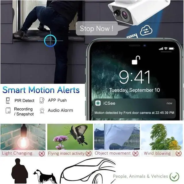 Alt view image 6 of 7 - 4MP Solar WiFi Outdoor Wireless IP Security Camera