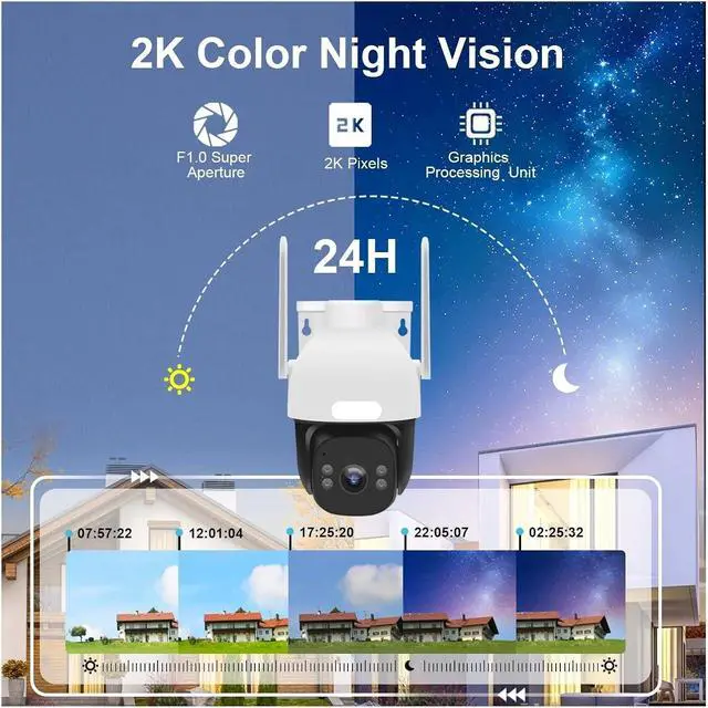 Alt view image 6 of 7 - 2K 4G LTE Solar Outdoor Security Camera Built-in Battery 24/7 Recording Surveillance Camera