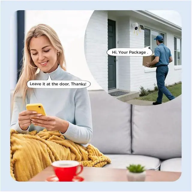 Alt view image 6 of 7 - Solar Wireless WiFi Outdoor PTZ Security Camera 3MP Home Surveillance Camera