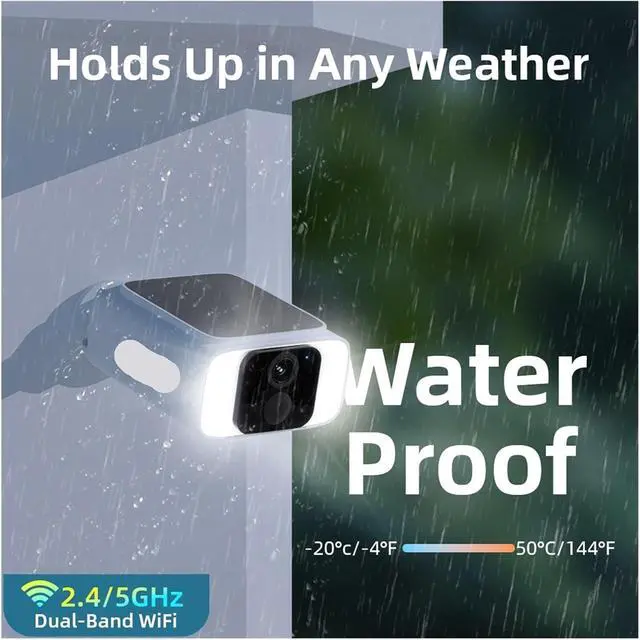 Alt view image 3 of 7 - 2K 4MP Solar Powered Wireless Outdoor Security Camera 2.4G&5GHz WiFi Surveillance Camera