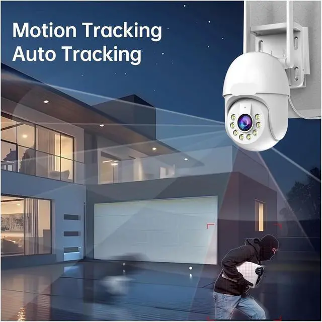Alt view image 4 of 6 - 2K HD WiFi Outdoor PTZ IP Camera Auto Tracking Color Night Vision Surveillance CCTV Camera