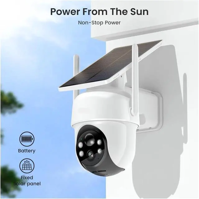 Alt view image 5 of 7 - 3MP Wireless 2-Cam PTZ Security Camera Kit 360° Surveillance Camera Set with Base Station