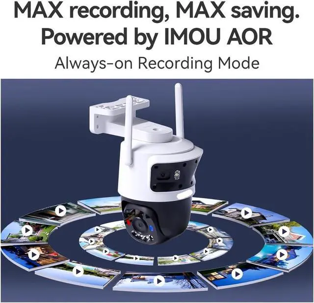Alt view image 4 of 6 - 11MP Multi Lens WiFi Outdoor IP Security Camera AI Human Vehicle Detection Surveillance Camera