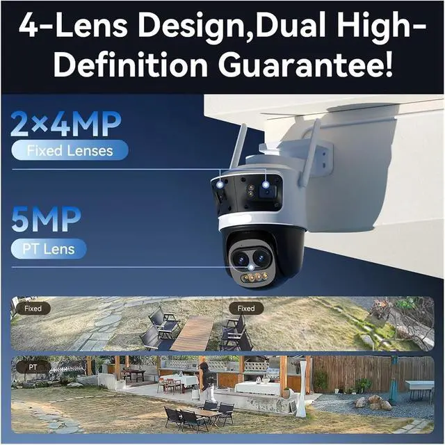Alt view image 3 of 6 - 13MP WiFi6 5G Outdoor Security Camera 12X Mixed Zoom AI Tracking Surveillance IP Camera