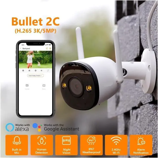Alt view image 2 of 7 - PTZ WiFi Outdoor Bullet Security Camera