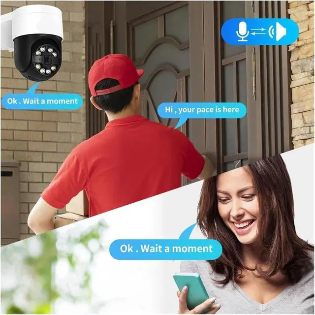Alt view image 5 of 6 - 8MP 4K POE Outdoor PTZ IP Camera Face Detection Color Night Vision H.265 Surveillance CCTV Camera