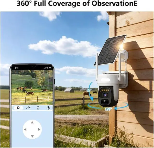 Alt view image 4 of 6 - 3MP EU Version 4G Solar Battery Powered Outdoor IP Camera PIR Motion Color Night Vision Wireless Security Camera