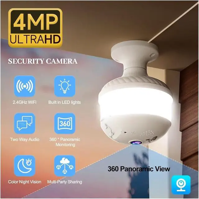 Alt view image 2 of 7 - V380 Pro 4MP WiFi IP Security Surveillance Camera