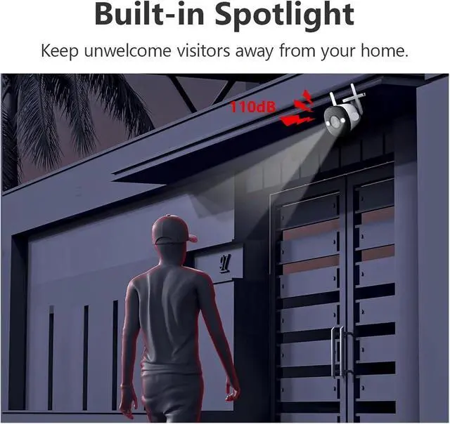 Alt view image 3 of 6 - 5MP Outdoor Bullet WiFi Security Surveillance Camera