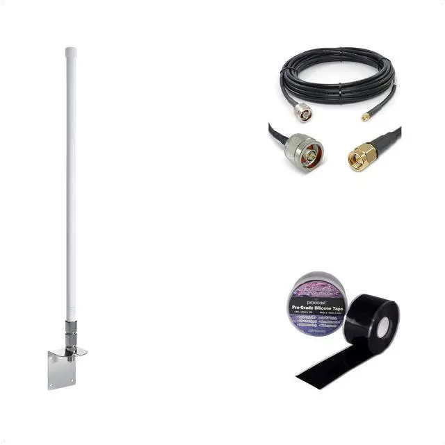 Main image of Proxicast 10 dBi 4G, 5G Omni Antenna + 25 ft SMA/N Coax Cable + Free Silicone Tape (ANT-127-002-BDL-25)