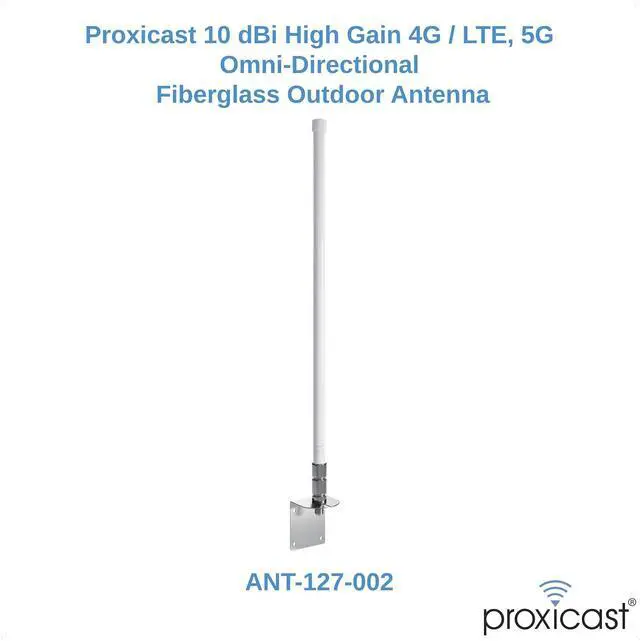 Alt view image 3 of 7 - Proxicast 10 dBi 4G, 5G Omni Antenna + 25 ft SMA/N Coax Cable + Free Silicone Tape (ANT-127-002-BDL-25)