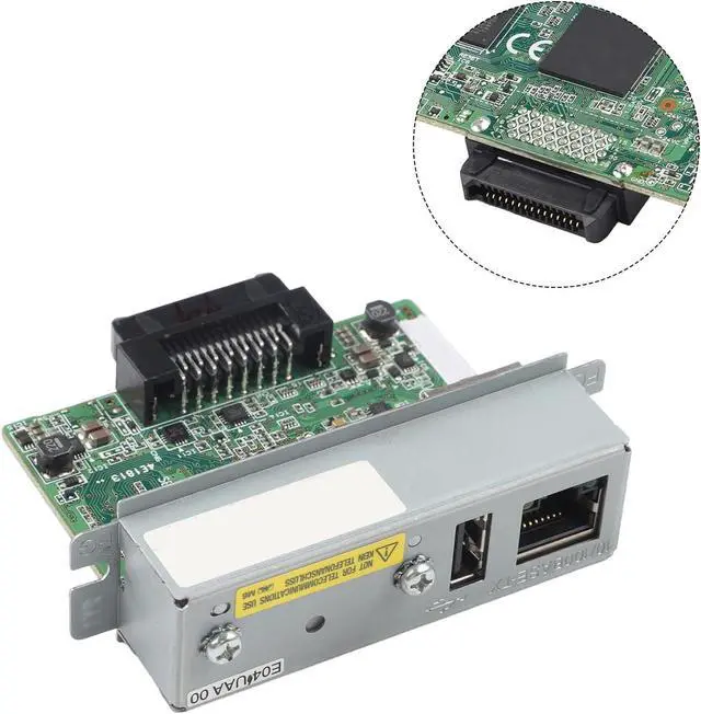 Alt view image 6 of 7 - Ethernet Interface Module UB-E04 Print Server 10Base-T 100Base-TX Compatible with C32C881008 TM-T88VI TM-T88V TM-T70II TM-U220 TM-H6000 Retail POS Printers
