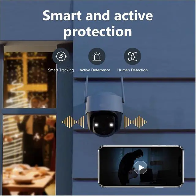 Alt view image 6 of 7 - 3MP Outdoor PTZ WiFi IP66 Surveillance Camera