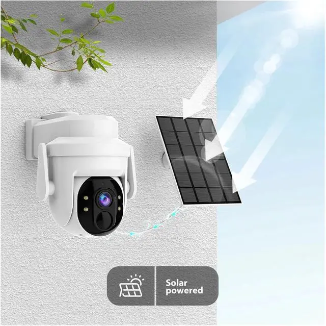 Alt view image 7 of 7 - WiFi PTZ Solar Outdoor 3MP IP65 Home Security Surveillance Camera