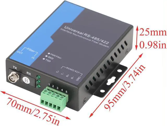 Alt view image 6 of 7 - RS485 Serial to Ethernet Converter Data Optical Transceiver SC Single-Mode Fiber Media Converter Adapter, A Pair