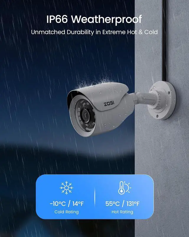 Alt view image 6 of 7 - ZOSI 1080p Security Camera System Outdoor Indoor, H.265+ 5MP Lite 8 Channel DVR with 8 x 1080p Weatherproof Surveillance Bullet Camera, Night Vision, AI Human Vehicle Detection, 500GB Hard Drive