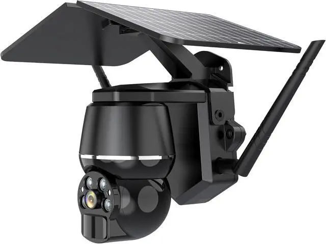 Alt view image 3 of 6 - 4G Cellular Solar Powered PTZ Surveillance Camera, Wire-Free Outdoor Monitoring Cam Full Color Night Vision Support, IP66 Weatherproof Camera for Residential Yard Farm Remote Trailer Monitoring