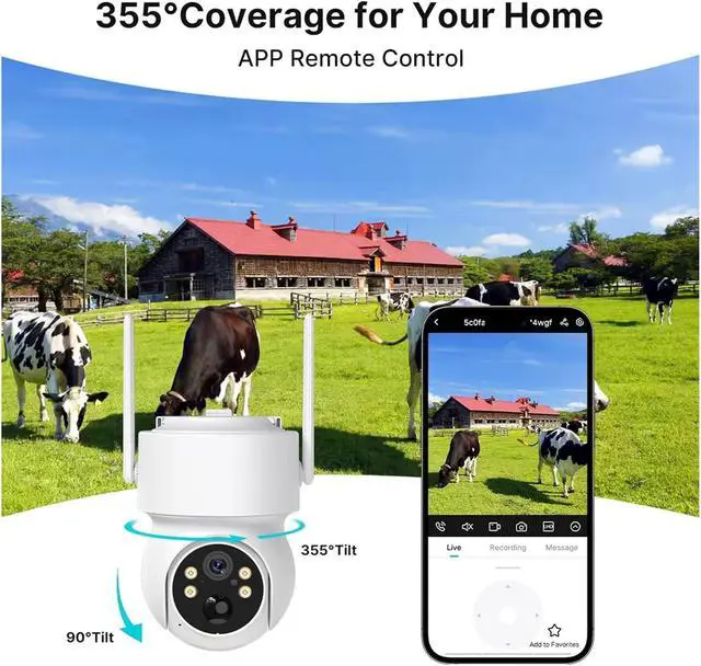 Alt view image 6 of 6 - Outdoor Solar PTZ Security Camera WiFi HD Wireless IP Cam Built-in Battery Long Standby Remote View via Mobile App