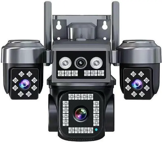 Main image of 4-Lens Outdoor Security Camera 8MP, 4G LTE PTZ Home Monitoring Camera WiFi Wireless, Intelligent Human Detection, Color Night Vision, 24/7 Video Recording, Suitable for Courtyard Garage home1
