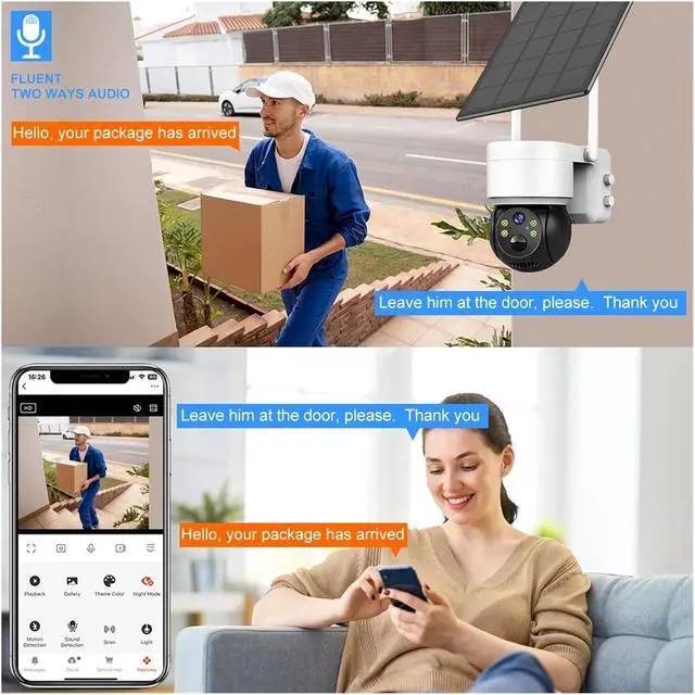 Alt view image 7 of 7 - 8MP 4K Solar PTZ Security Camera Outdoor WiFi Wireless IP Cam Built-in Battery Long Standby Surveillance