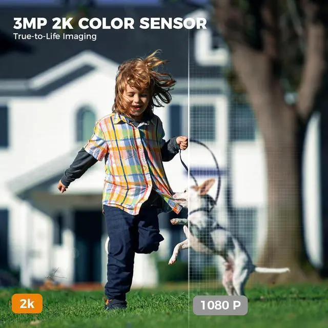 Alt view image 2 of 7 - 2K Security Cameras Wireless Outdoor - 5200mAh Battery Powered, AI Motion Detection, Color Night Vision & Two-Way Audio, IP65 Waterproof, 30-Day Free Cloud Trial, Works with iOS/Android