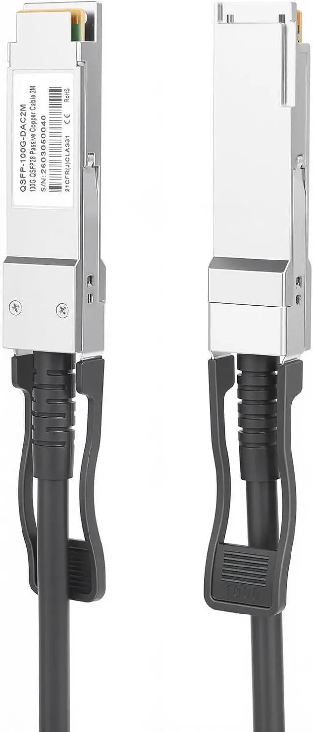 Alt view image 3 of 6 - 100GBASE-CR4 5-Meter (16.4ft) QSFP28 to QSFP28 Passive Direct Attach Copper Cable (DAC) 26AWG for Cisco QSFP-100G-CU5M Ubiquiti Supermicro and More