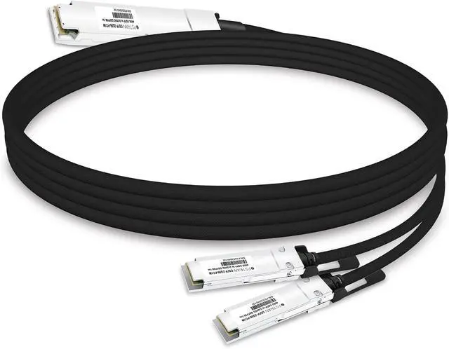 Alt view image 2 of 5 - 1.5m (5ft) 400G OSFP Finned Top to 2X 200G QSFP56 InfiniBand HDR Passive Direct Attach Copper Breakout Cable Compatible with NVIDIA/Mellanox MCP7Y60-H01A