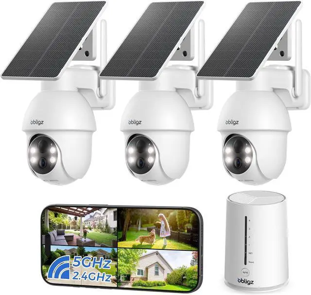 Main image of 4MP Security Cameras Wireless Outdoor, No Subscription, 3-Cam Kit