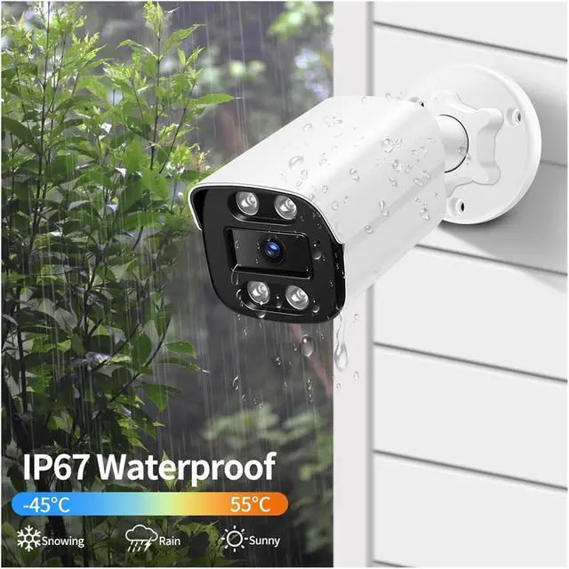 Alt view image 5 of 5 - 4K 8MP IP Camera Audio Outdoor POE H.265 Metal Bullet Home Color Night Vision Surveillance Camera