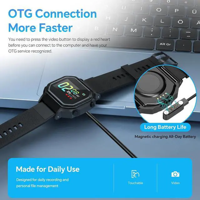 Alt view image 2 of 7 - 1080P Mini Wrist Camera Watch! Portable & Wearable. 64GB Storage. Ideal for Indoor/Outdoor Home & Office Security Surveillance.