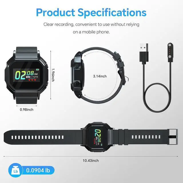 Alt view image 7 of 7 - 1080P Mini Wrist Camera Watch! Portable & Wearable. 64GB Storage. Ideal for Indoor/Outdoor Home & Office Security Surveillance.