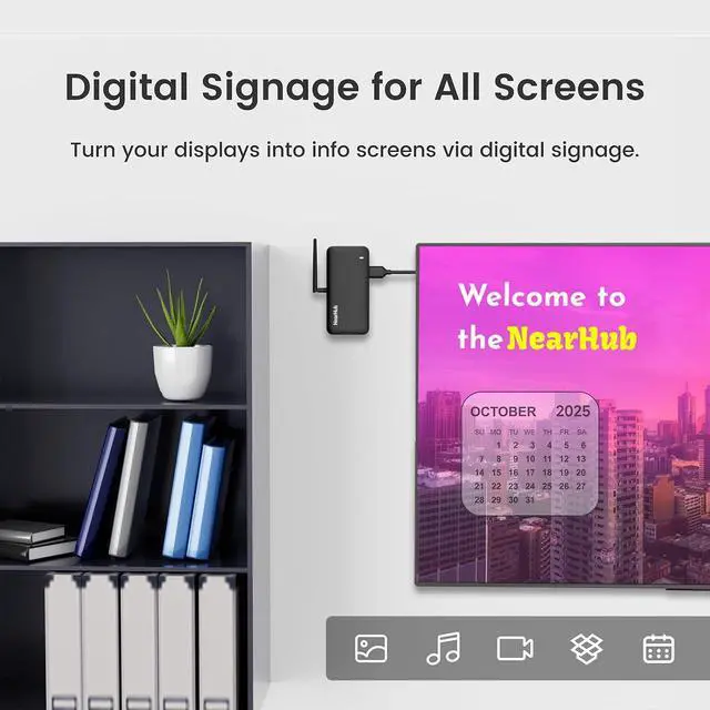 Alt view image 3 of 7 - NearHub Air All in One Hub Multiport Adapter with HDMI,3 USB Type-C,1 Network Port, Simultaneously Connect Microphone, Camera, Smart whiteboard or TV for BYOM Hybrid Meeting