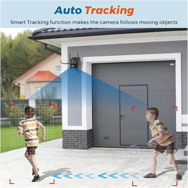 Alt view image 5 of 6 - 5K 10MP HD WiFi PTZ Camera Outdoor 8MP Dual Lens Dual Screen AI Auto Tracking IP Camera CCTV Audio Video Surveillance P2P O-KAM
