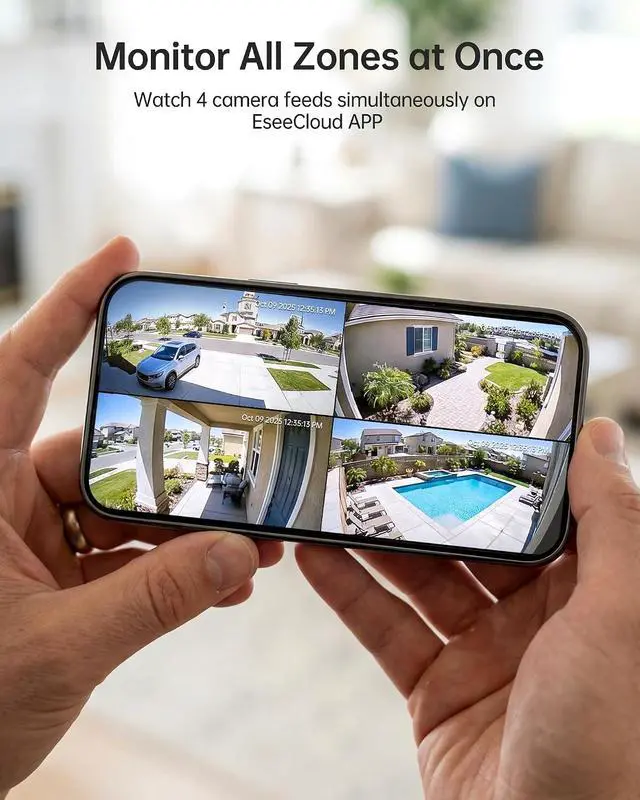 Alt view image 3 of 7 - Solar Security Camera Wireless Outdoor Dual-Lens 2K Cameras for Home Color Night Vision PIR AI Human Motion Detection